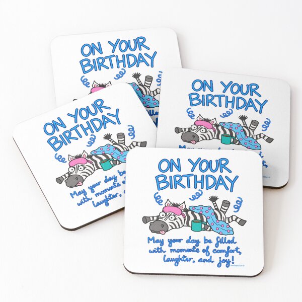 Item preview, Funny Birthday Zebra – Cozy Coffee & Birthday Wishes designed and sold by newsuept25.art.