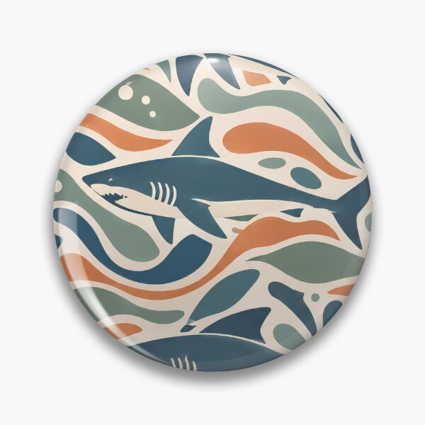 Item preview, Retro Shark Waves Ocean Seamless Pattern designed and sold by Skyrocketz.