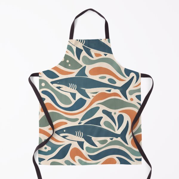 Item preview, Retro Shark Waves Ocean Seamless Pattern designed and sold by Skyrocketz.