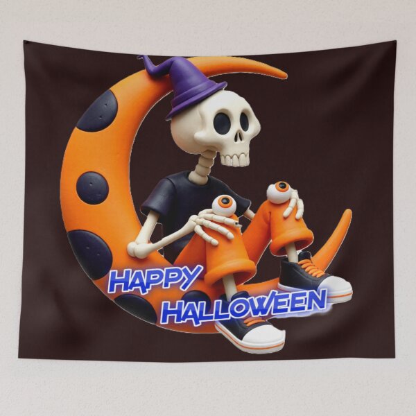 Item preview, colorful halloween skeleton typographic funny halloween skelton design designed and sold by SmashingDeals.