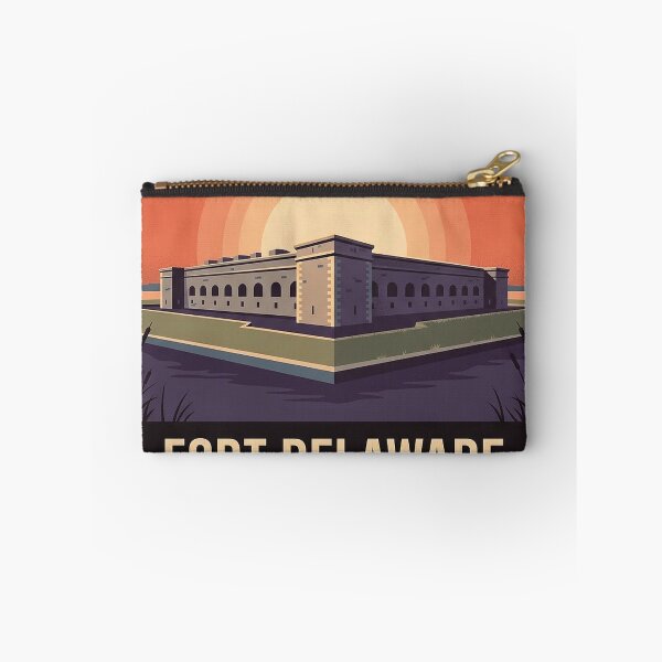 Item preview, Fort Delaware Sunrise Hexagon Sticker - Modern Retro Delaware State Park designed and sold by DetourDgn.