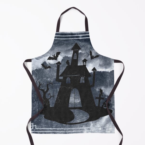 Item preview, Creepy Halloween Haunted House Bats Graveyard Moonlit Blue designed and sold by Ghoul Enterprises.