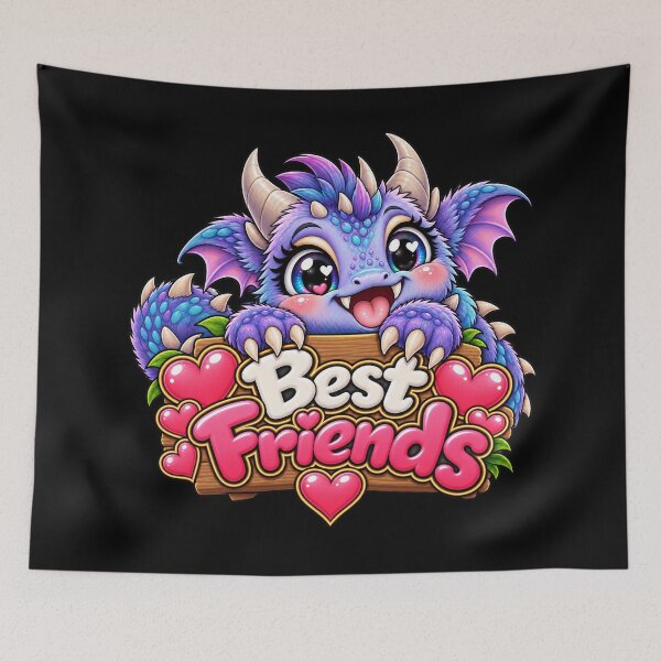 Item preview, Best Friends Purple Creature – Cute Kawaii Fantasy Friendship Design designed and sold by aventi24.