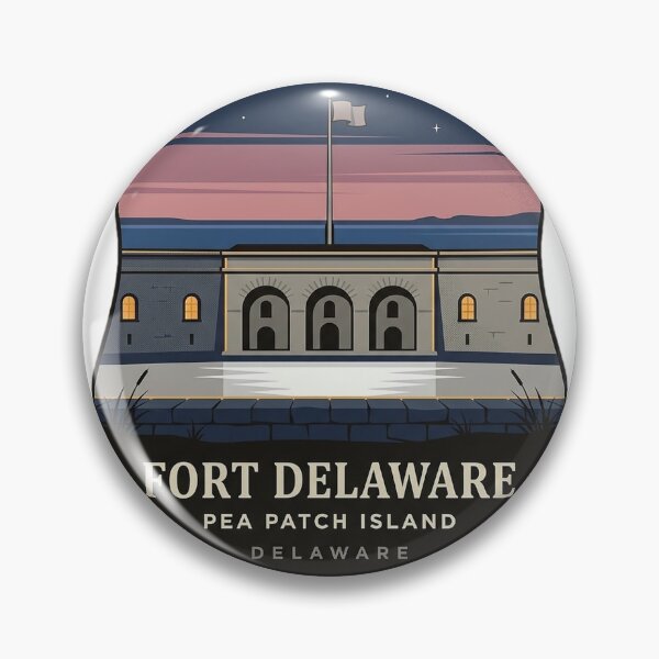 Item preview, Fort Delaware Heraldic Crest Sticker - Dusk Pea Patch Island Fort designed and sold by DetourDgn.