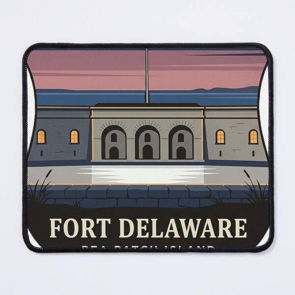 Item preview, Fort Delaware Heraldic Crest Sticker - Dusk Pea Patch Island Fort designed and sold by DetourDgn.