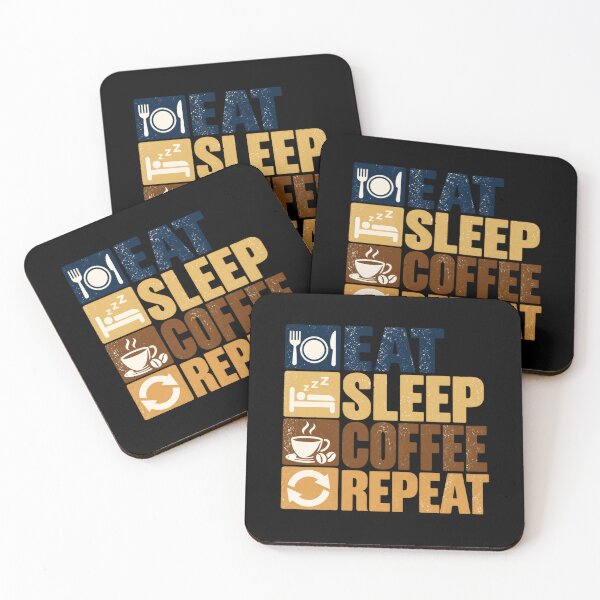 Item preview, Eat Sleep Coffee Repeat Daily Routine Coffee Drinker designed and sold by HumansStuck12.