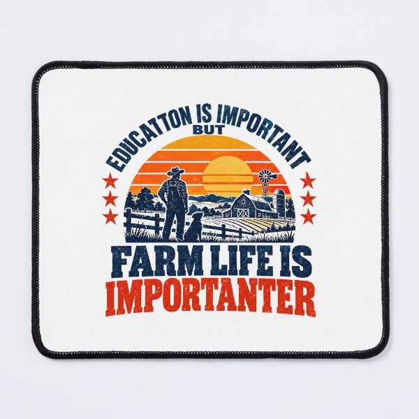 Item preview, Educatton Is Important But Farm Life Is Importanter Farmer Agriculture Country designed and sold by SEEM-drawing.