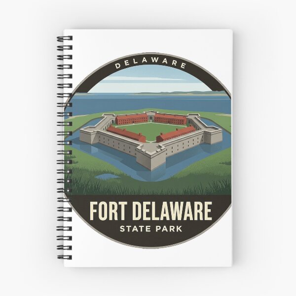 Item preview, Fort Delaware State Park Round Sticker - Aerial Pentagon Fort Pea Patch Island designed and sold by DetourDgn.
