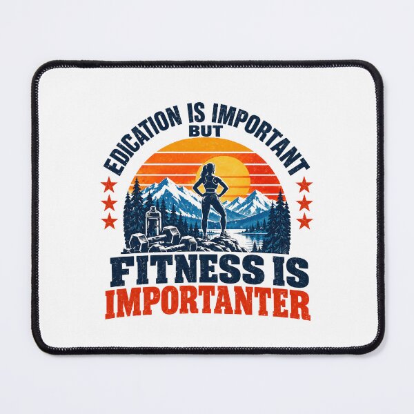 Item preview, Edication Is Important But Fitness Is Importanter | Fitness Motivation Gym Woman Workout designed and sold by SEEM-drawing.