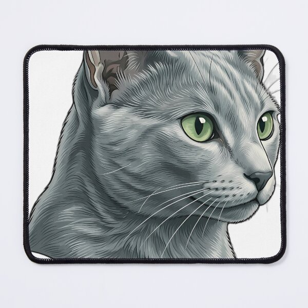 Item preview, Vintage Naturalist Russian Blue Cat Portrait — Antique Cat Breed Art designed and sold by Catch333.