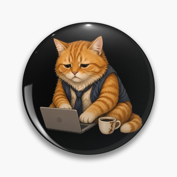 Item preview, Funny Office Cat Working Hard on Laptop Cute Animal Art  designed and sold by barloly.
