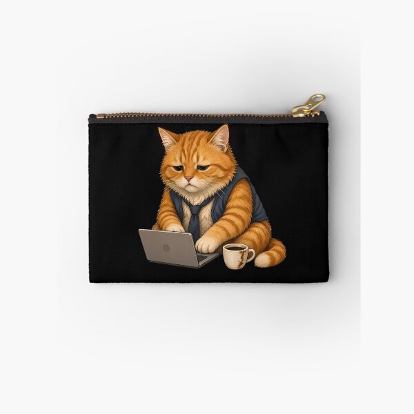 Item preview, Funny Office Cat Working Hard on Laptop Cute Animal Art  designed and sold by barloly.
