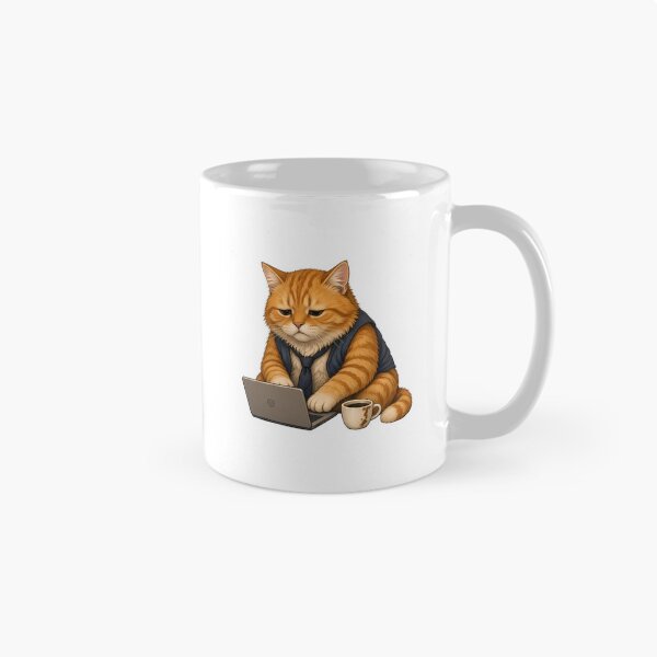 Item preview, Funny Office Cat Working Hard on Laptop Cute Animal Art  designed and sold by barloly.