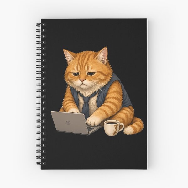 Item preview, Funny Office Cat Working Hard on Laptop Cute Animal Art  designed and sold by barloly.