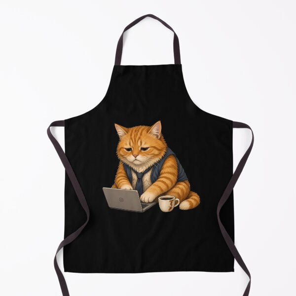 Item preview, Funny Office Cat Working Hard on Laptop Cute Animal Art  designed and sold by barloly.