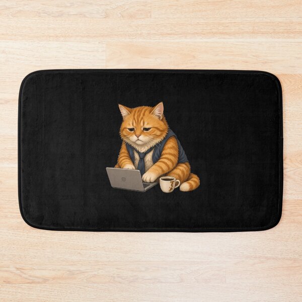 Item preview, Funny Office Cat Working Hard on Laptop Cute Animal Art  designed and sold by barloly.