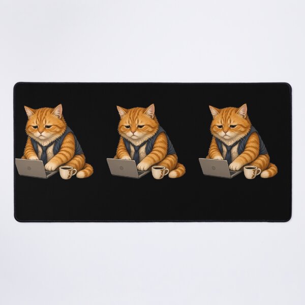 Item preview, Funny Office Cat Working Hard on Laptop Cute Animal Art designed and sold by barloly.