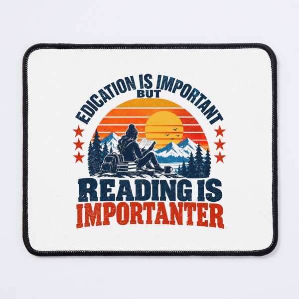 Item preview, Education Is Important But Reading Is Importanter Bookworm Reader Book Lover Student Teacher Librarian designed and sold by SEEM-drawing.