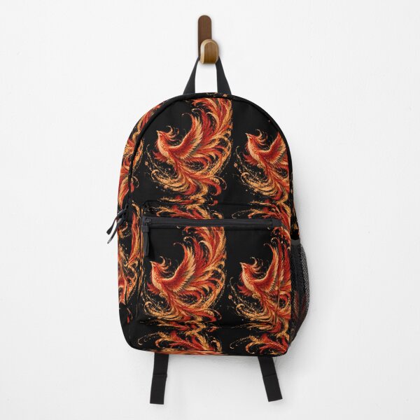 Item preview, Phoenix Bird in Red and Gold – Black Fantasy Art designed and sold by ManJiangHong.