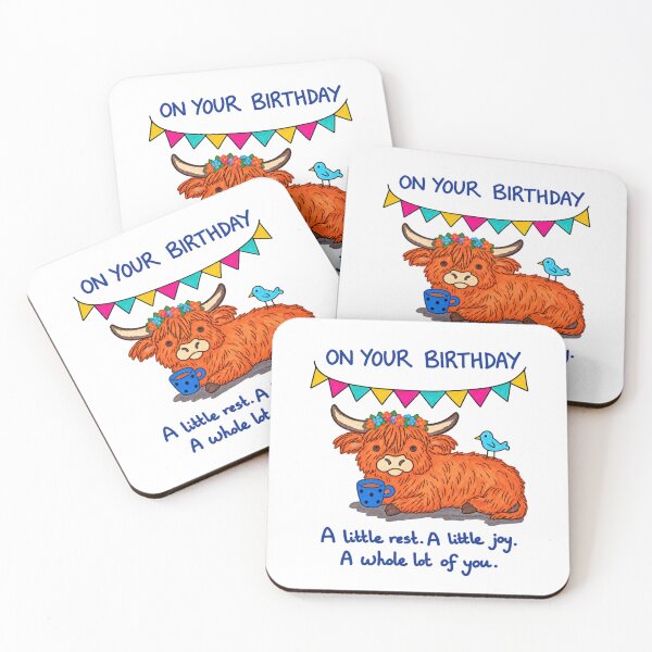Item preview, A Little Rest, A Little Joy – Cute Highland Cow Birthday designed and sold by newsuept25.art.