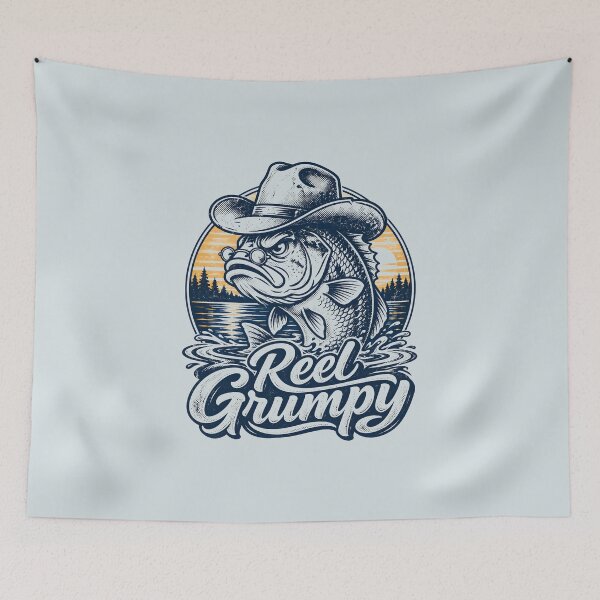 Item preview, Reel Grumpy Cowboy Fish designed and sold by AwesomeBeyondLimits.