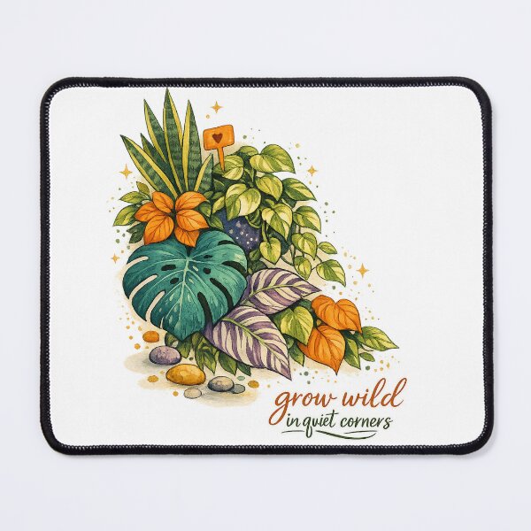 Item preview, Grow Wild in Quiet Corners Houseplant Lover Botanical Cottagecore Plant Art designed and sold by inkoutninja.