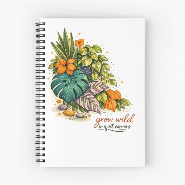 Item preview, Grow Wild in Quiet Corners Houseplant Lover Botanical Cottagecore Plant Art designed and sold by inkoutninja.