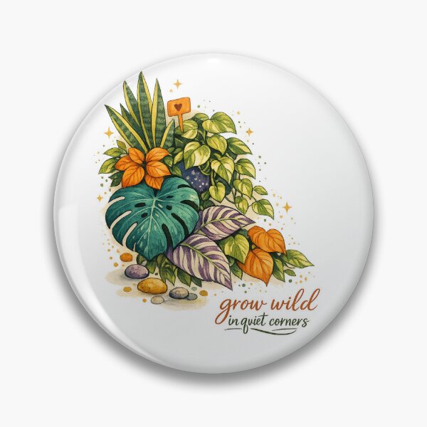 Item preview, Grow Wild in Quiet Corners Houseplant Lover Botanical Cottagecore Plant Art designed and sold by inkoutninja.