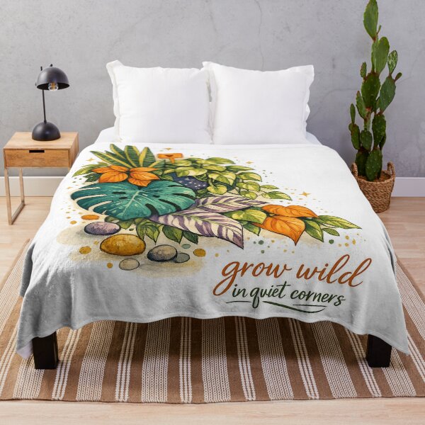 Item preview, Grow Wild in Quiet Corners Houseplant Lover Botanical Cottagecore Plant Art designed and sold by inkoutninja.