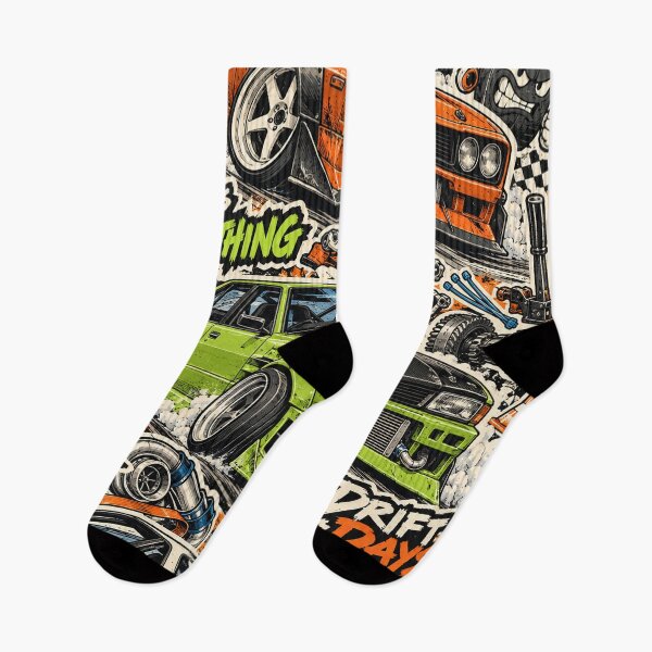 Item preview, Sideways Society – Drift Cars & Sunset Sticker Bomb designed and sold by Inked Legacy.