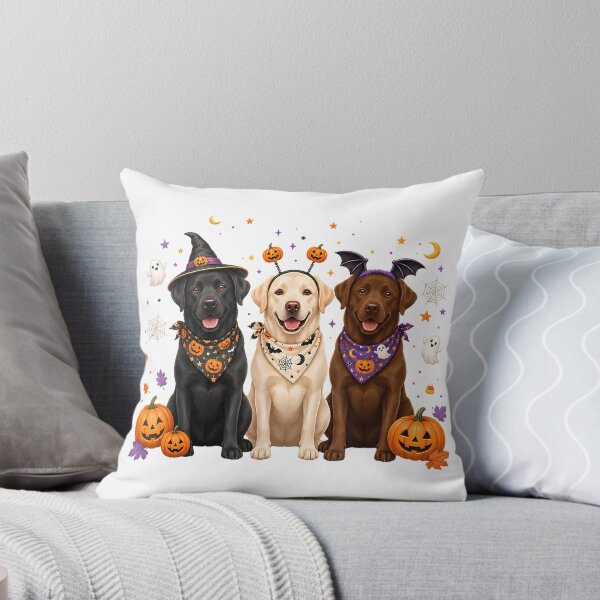 Item preview, Halloween Three Labrador Retrievers Spooky Dog Lover Pumpkin T-Shirt designed and sold by Cafe18.
