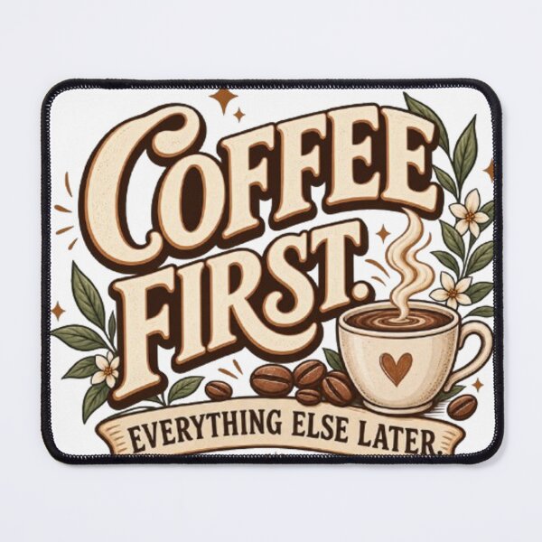Item preview, Coffee First Everything Else Later Vintage Coffee Lover Quote designed and sold by TibbuTees.