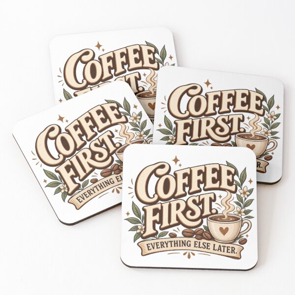 Item preview, Coffee First Everything Else Later Vintage Coffee Lover Quote designed and sold by TibbuTees.