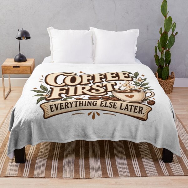Item preview, Coffee First Everything Else Later Vintage Coffee Lover Quote designed and sold by TibbuTees.