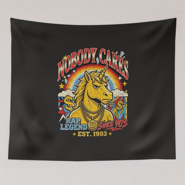 Item preview, Nobody Cares Rap Unicorn designed and sold by AwesomeBeyondLimits.