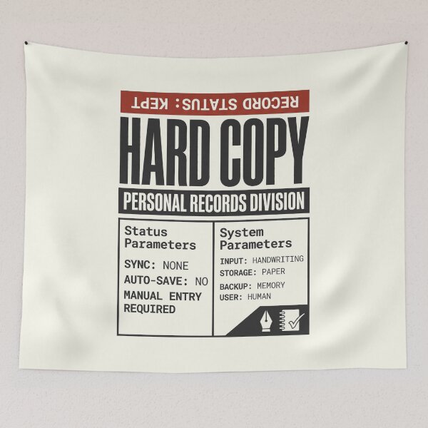 Item preview, Hard Copy Personal Records Handwriting Analog Culture designed and sold by SplashTastic.