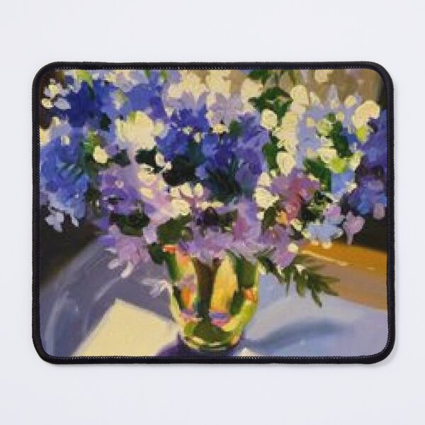 Item preview, Blue Wildflowers Bouquet In Glass Vase Oil Painting designed and sold by Floralpiece.