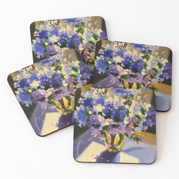 Item preview, Blue Wildflowers Bouquet In Glass Vase Oil Painting designed and sold by Floralpiece.