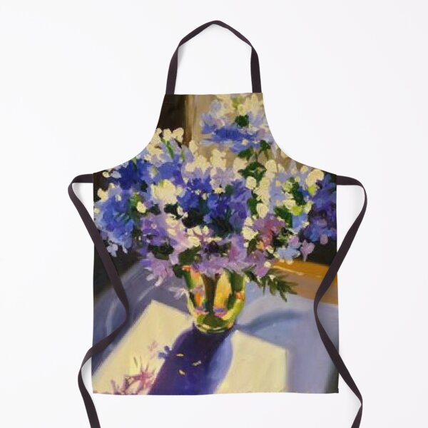Item preview, Blue Wildflowers Bouquet In Glass Vase Oil Painting designed and sold by Floralpiece.