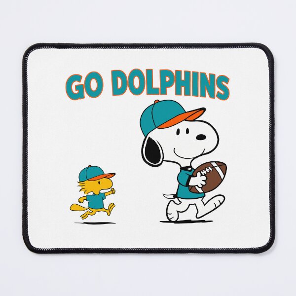 Item preview, Snoopy & Woodstock Miami Dolphins Football Retro F631 designed and sold by GLUVY-THEME.