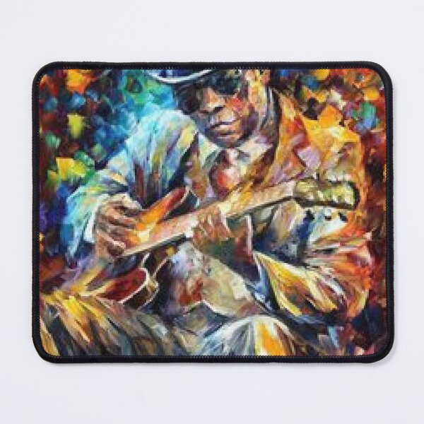 Item preview, Blues Guitarist Palette Knife Oil Painting designed and sold by Floralpiece.