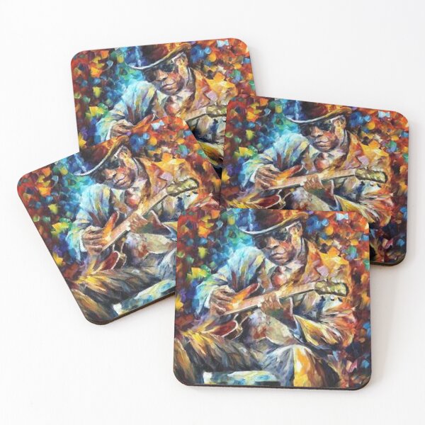 Item preview, Blues Guitarist Palette Knife Oil Painting designed and sold by Floralpiece.