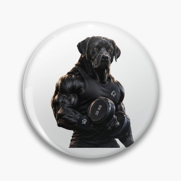 Item preview, Muscular Dog Gym Workout Shirt – Black Dog Fitness & Bodybuilding Design designed and sold by cats-dogs1.