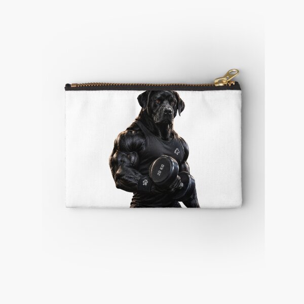 Item preview, Muscular Dog Gym Workout Shirt – Black Dog Fitness & Bodybuilding Design designed and sold by cats-dogs1.