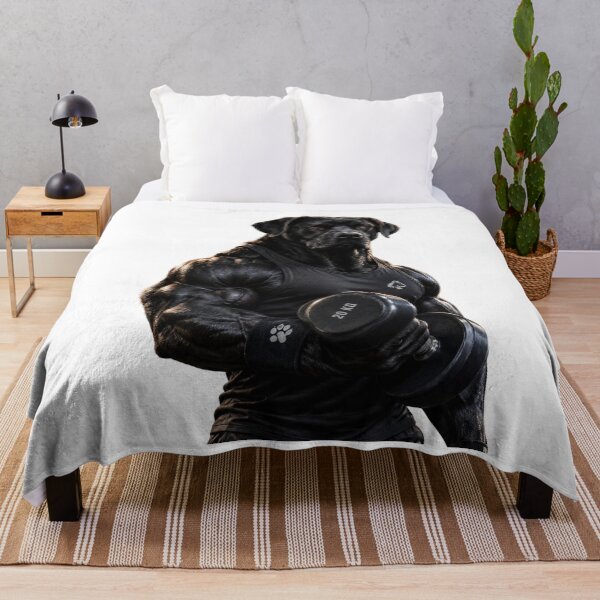 Item preview, Muscular Dog Gym Workout Shirt – Black Dog Fitness & Bodybuilding Design designed and sold by cats-dogs1.