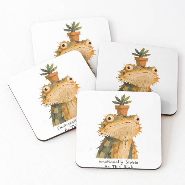 Item preview, Bearded Dragon Emotionally Stable As This Rock, Funny Reptile Art designed and sold by Messybeardie1.