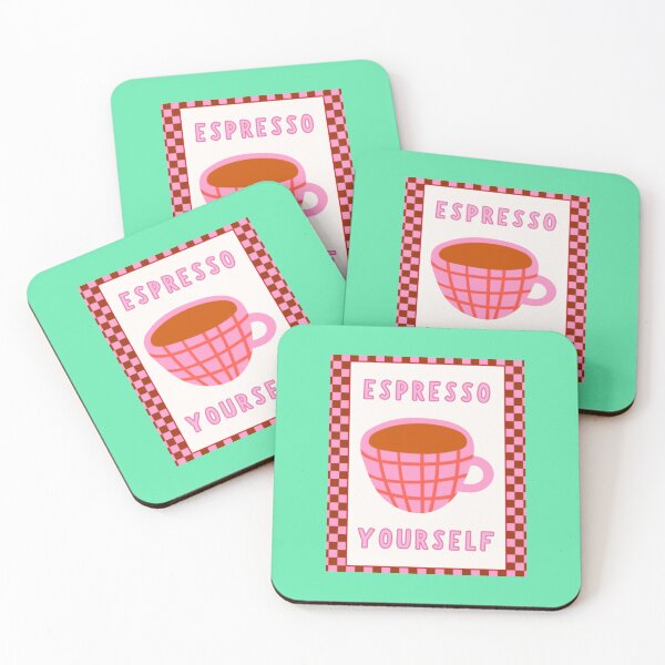Item preview, Espresso Yourself Pink Checkered Mug designed and sold by CaffeineCllub.