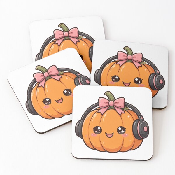 Item preview, Cute pumpkin with headphones  designed and sold by priyankajustine.