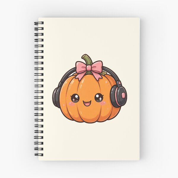 Item preview, Cute pumpkin with headphones  designed and sold by priyankajustine.