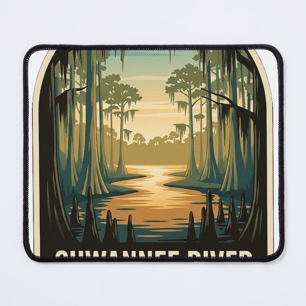 Item preview, Suwannee River Georgia Sticker - Okefenokee Headwaters Cypress Swamp Vintage WPA Badge designed and sold by DetourDgn.